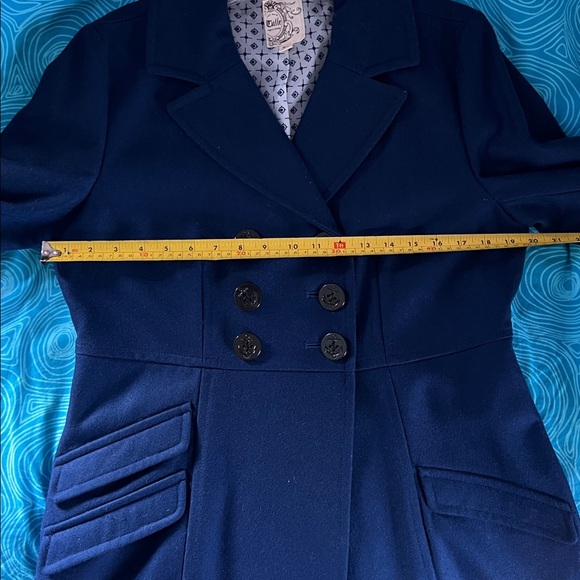 Blue Wool Peacoat, lighter weight, Large Junior Girls - Picture 11 of 12